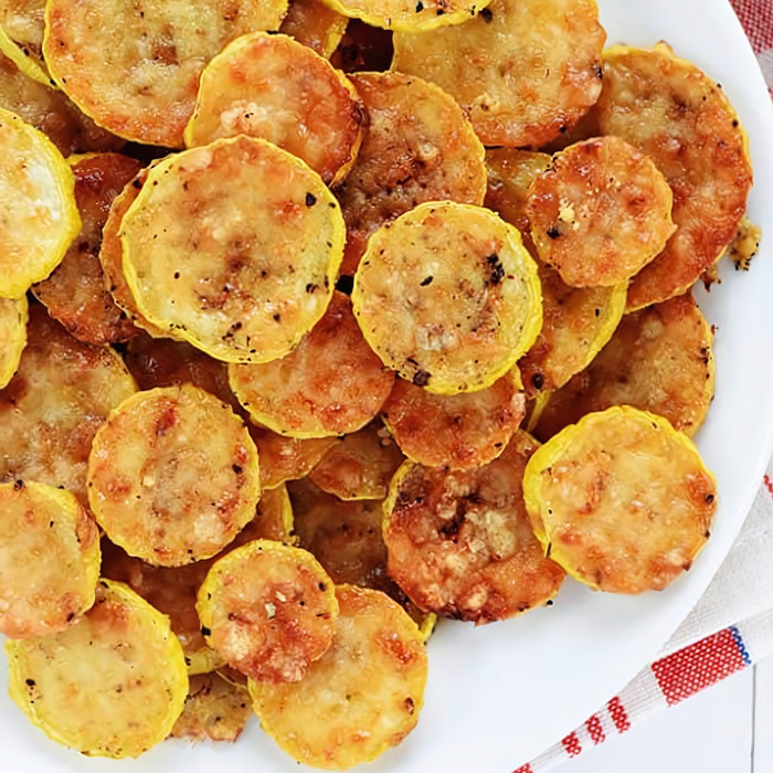 Baked Yellow Squash Parmesan Rounds Recipe