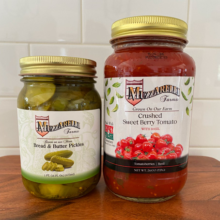 Buy Crushed Sweet Berry Tomato with Basil AND Bread & Butter Pickles | Muzzarelli Farms in Vineland, NJ